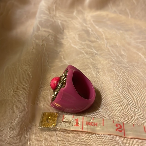 Costume ring bundle-1 is adjustable with brown cluster & acrylic pin sz 8-1/2 - Picture 13 of 15